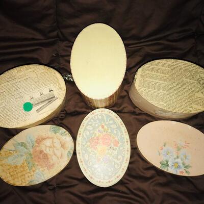 6 Oval  Decorative Storage Boxes  / Embellishment /Button Holders