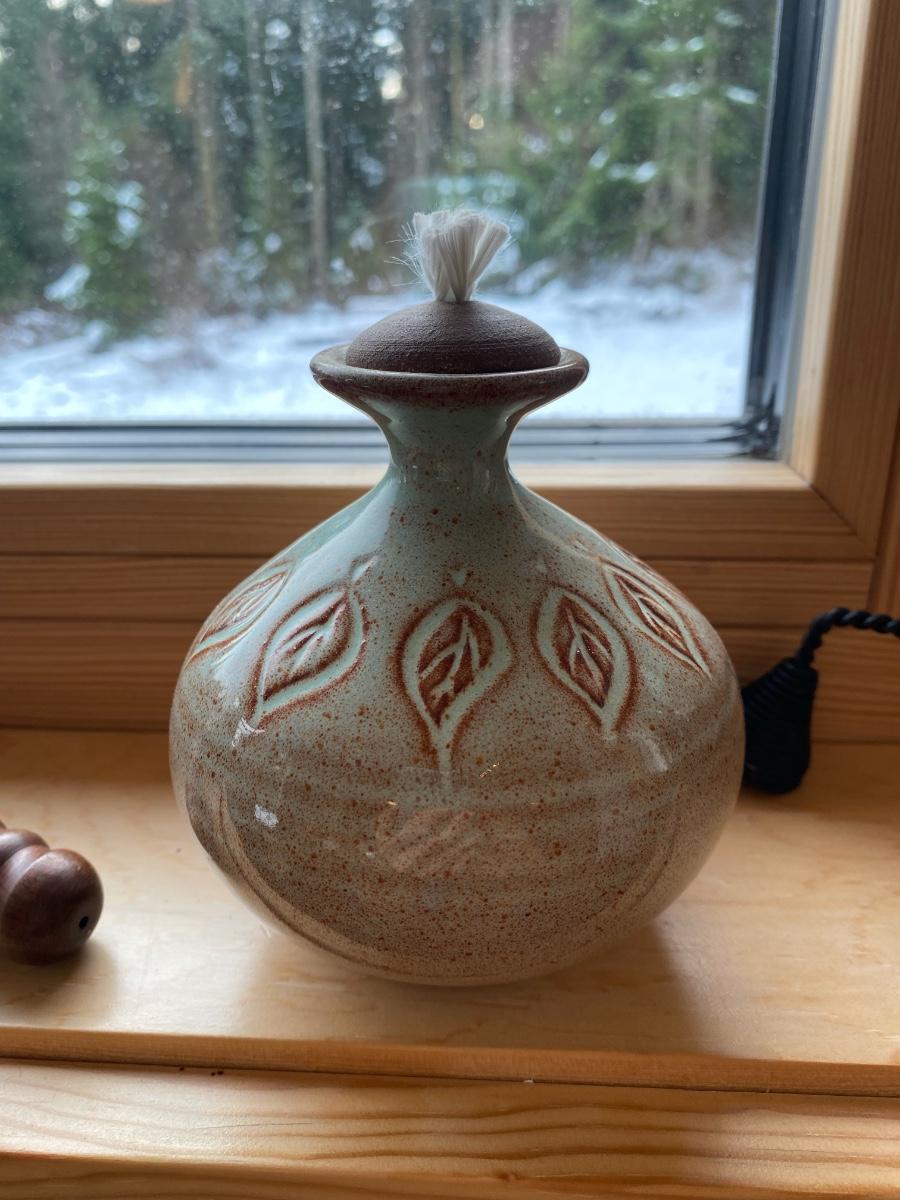 Handmade pottery top oil lamps