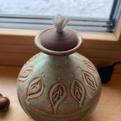 Unique handmade pottery, Oil lamp