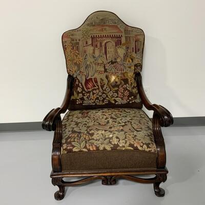 -124- Ornate Needlepoint Chair