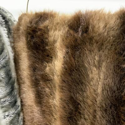 -135- Two Faux Fur Throw Blankets