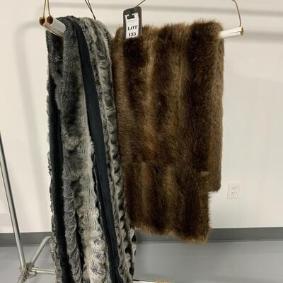 -135- Two Faux Fur Throw Blankets