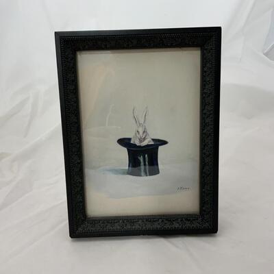 -163- Rabbit in a Top Hat Watercolor Print