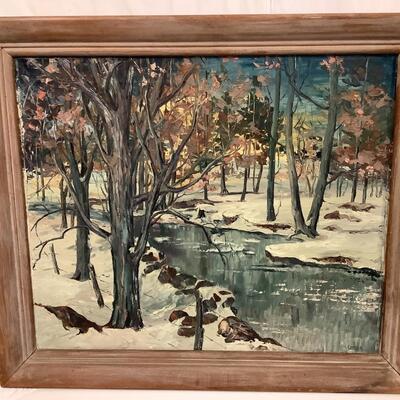 A152 Vintage Original Oil Painting Signed Comins