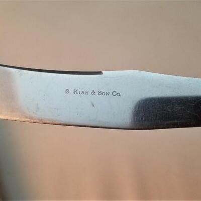 Lot #40  Small Meat Carving Set - Sterling Silver - Repousse Pattern