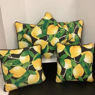 F - 1007 Five  Lemon Print Decorative Throw Pillows