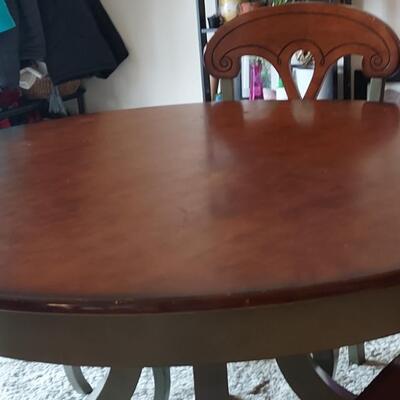 #9 Kitchen table 47Â½" x 30" with 4 chairs Solid Hardwood