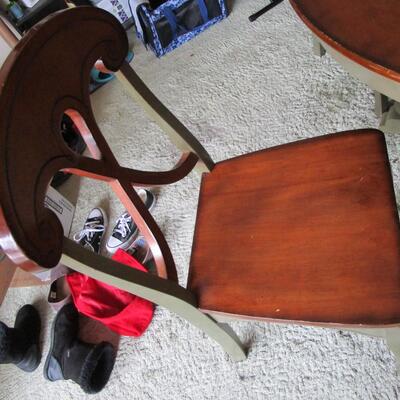 #9 Kitchen table 47Â½" x 30" with 4 chairs Solid Hardwood