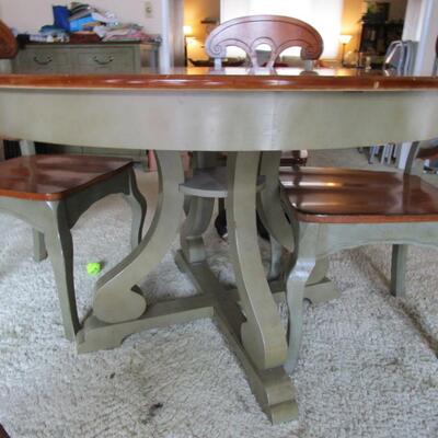 #9 Kitchen table 47Â½" x 30" with 4 chairs Solid Hardwood