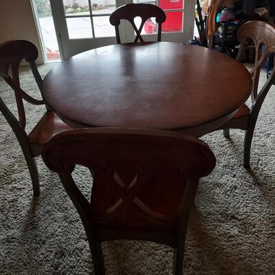#9 Kitchen table 47Â½" x 30" with 4 chairs Solid Hardwood