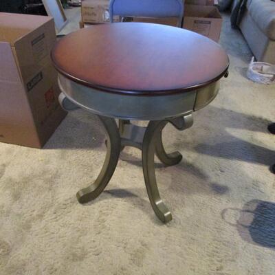 #20 Accessory table, round 24" across x 27" high, Solid Hardwood