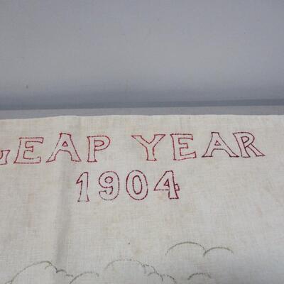 Leap Year 1904 Needlework Pillow Cover