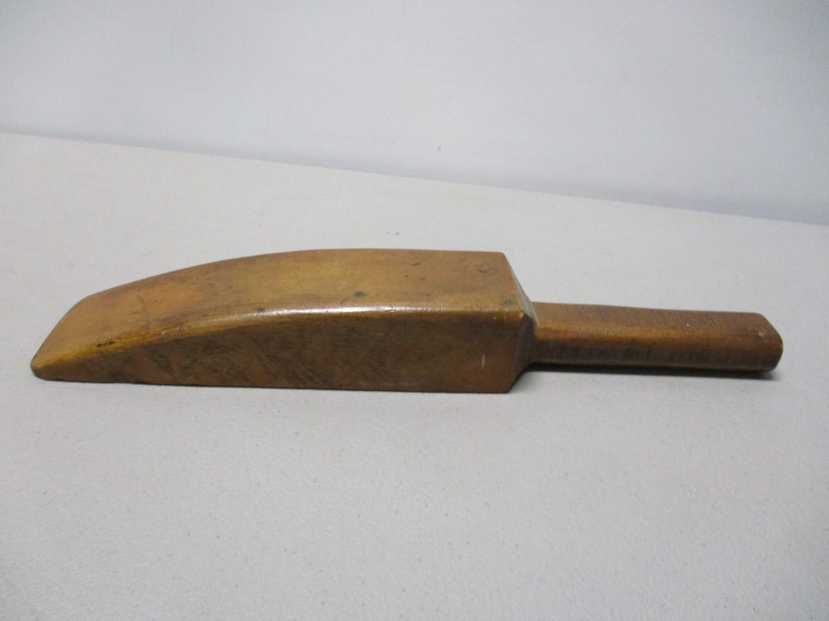Antique Hand Carved Maple Feather Bed Smoother Paddle