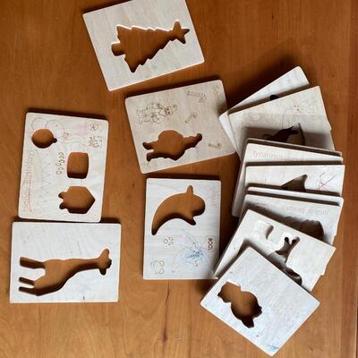 Kids' Wooden Stencils, Sold as a set of fifteen (15)