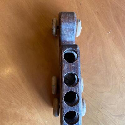 Wooden truck/bus toy with peg doll seats