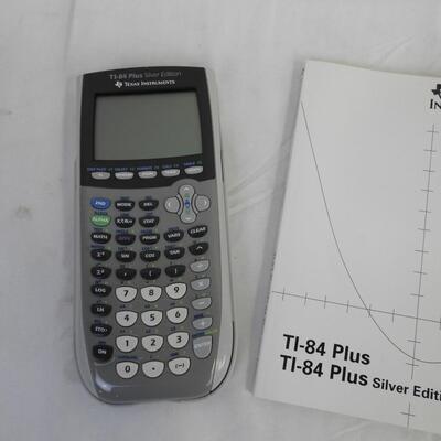 TI-84 Plus Silver Edition, Graphing Calculator, Works, With Manual