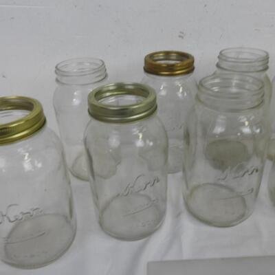 12 Canning Jars, 10 Kerr, 2 Atlas, Some Lids