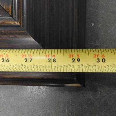 Large Wall Mirror, Brown Frame, 29" x 39"