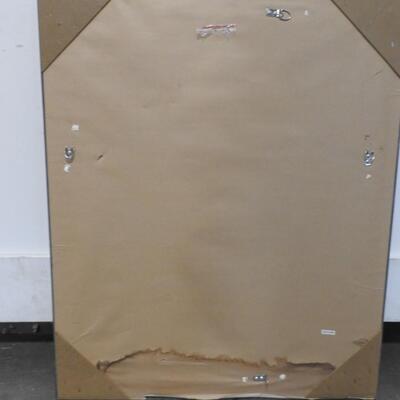 Large Wall Mirror, Brown Frame, 29" x 39"