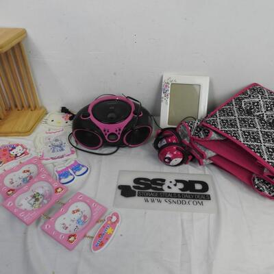 Pink Decor and Electronics, Hello Kitty Frames and Headphones