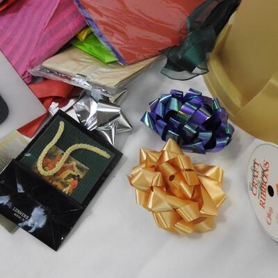 Assorted Wrapping Supplies, Wrapping Paper, Gift Bags, Wine Boxes, Wrap Storag