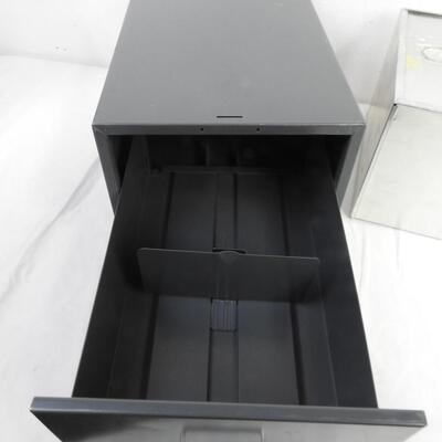2 pc Metal Organizers/Bins, Office Drawer, Metal Box
