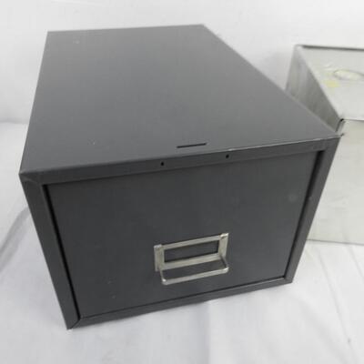 2 pc Metal Organizers/Bins, Office Drawer, Metal Box
