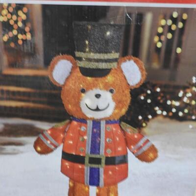 4 ft LED Soldier Teddy Bear Outdoor Christmas Decor, Works