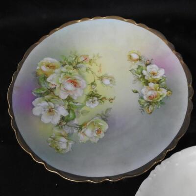 3 Hand Painted Floral Designs, Royal Australia, Gold Trim