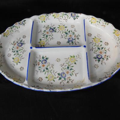 Hand Painted Japanese,Royal Trico Floral Design Plate, 4 Sections