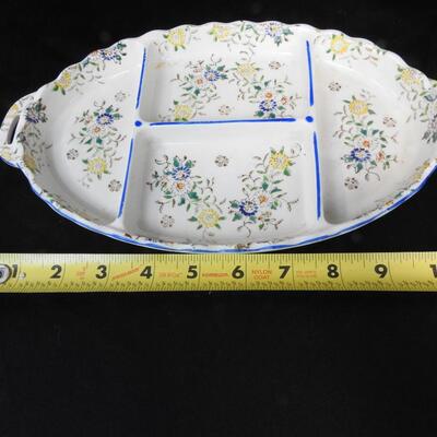 Hand Painted Japanese,Royal Trico Floral Design Plate, 4 Sections
