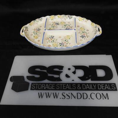 Hand Painted Japanese,Royal Trico Floral Design Plate, 4 Sections