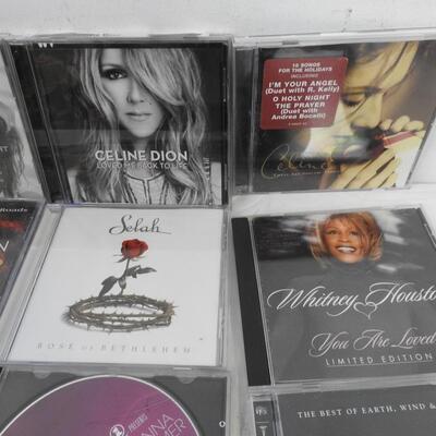 17 Music CDs, Whitney Houston, Neil Diamond, Kenny Rogers, Celine Dion