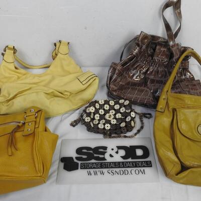 5 Purses, Axcess,, St. Johns Bay, 3 Yellow Bags