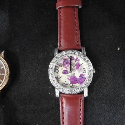6 Wristwatches: Anne Klein, Studio, Quartz, Steel Case Backs