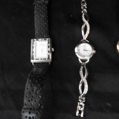 6 Wristwatches: Anne Klein, Studio, Quartz, Steel Case Backs