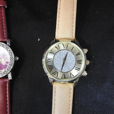 6 Wristwatches: Anne Klein, Studio, Quartz, Steel Case Backs