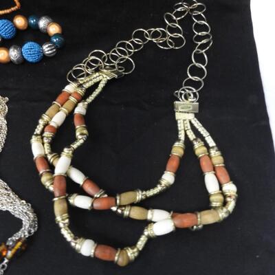 Costume Jewelry:  5 Bracelets, 6 Necklaces Assorted Colors