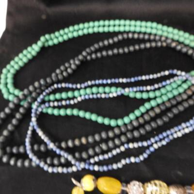 Costume Jewelry:  5 Bracelets, 6 Necklaces Assorted Colors