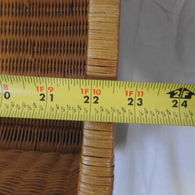 2 Wicker Brown Baskets, Square, Rectangle