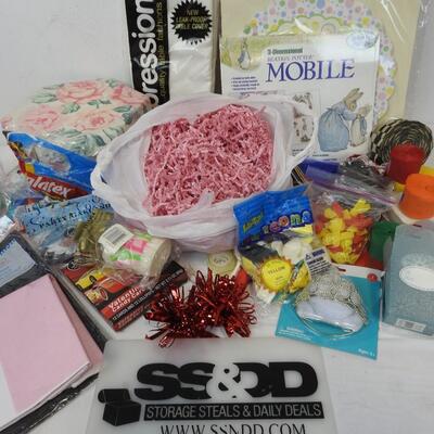 Party Supplies: Hexagon Floral Box, Table Covers, Streamers and RIbbon, etc.