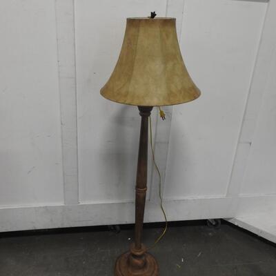 57 Inch Tall Brown Lamp - Good Condition and Works, Wood Based