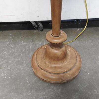 57 Inch Tall Brown Lamp - Good Condition and Works, Wood Based
