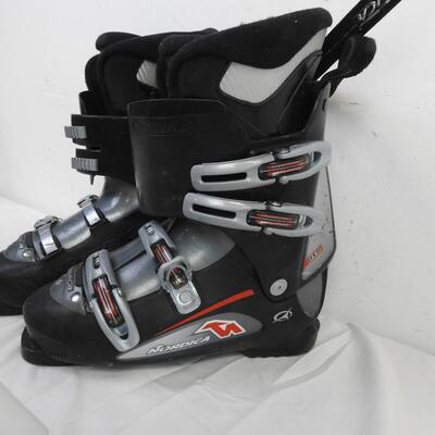 BXR Nordica 320 mm sized ski Boots, Black, Gray, and Red Colors
