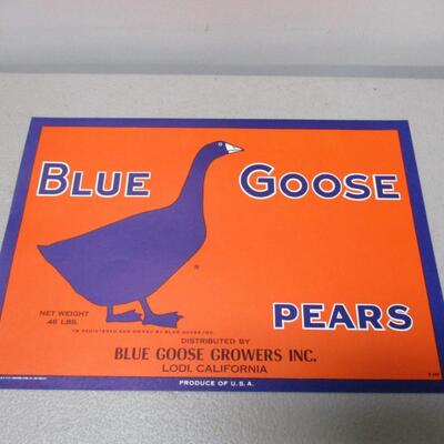 "Blue Goose Pears" Lodi California Advertising Sign