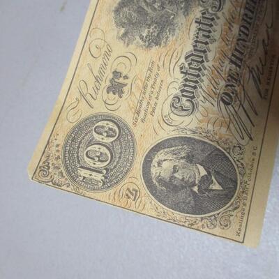 Confederate States Of America 100 Dollar Bill One Hundred Dollars