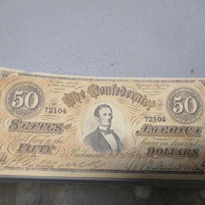 Confederate States Of America Fifty Dollars 50 - Richmond 1864