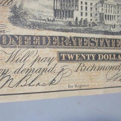Confederate States Of America Twenty Dollars  - Richmond 1864