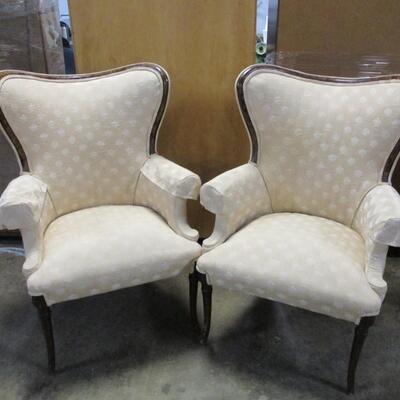 Pair Of Wingback Regency Parlor Chairs