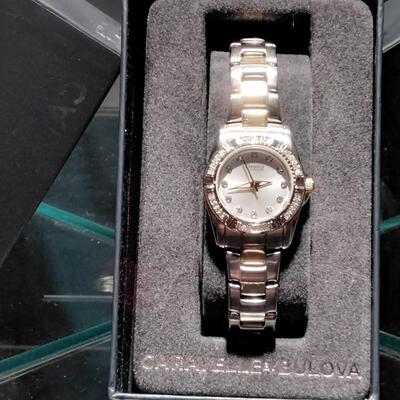 Caravelle by Bulova 45L132 Women's Round Analog Crystal Gold & Silver Tone Watch